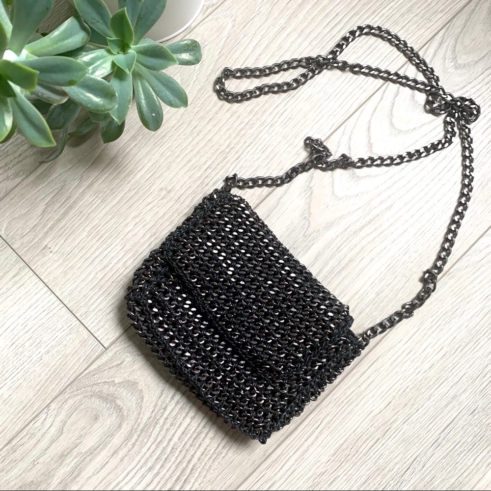 Chainmail metallic crossbody purse